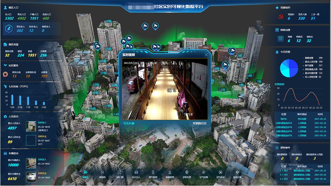 重庆市某社区智慧安防三维可视化平台