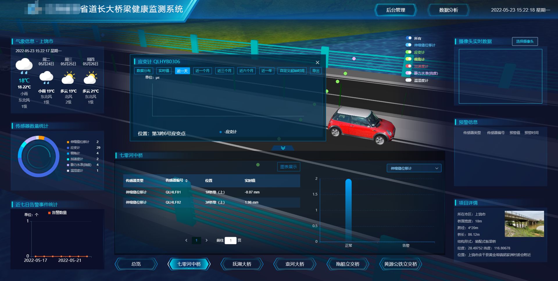 某省桥梁监测平台三维可视化系统